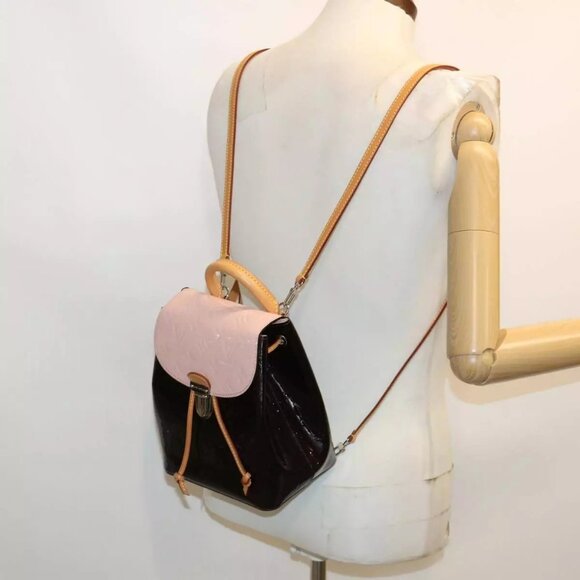 LOUIS VUITTON Monogram Vernis Hot spring Hand Bag Amarante - Picture 4 of 15